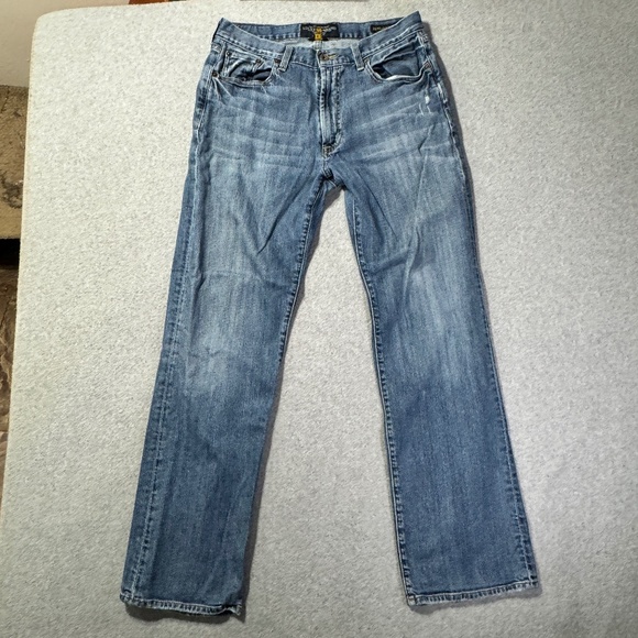 Lucky Brand Jeans Mens 32x32 181 Relaxed Straight Denim Blue American Solid Work - Picture 1 of 11